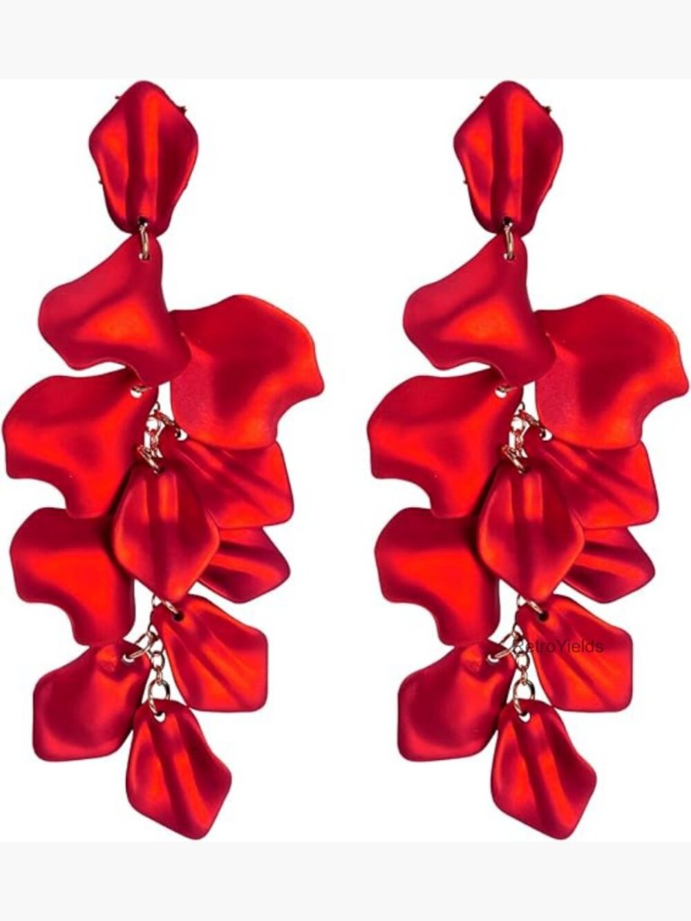 Long Acrylic Rose Petal Dangle Earrings Drop Floral Tassel Earring Women
